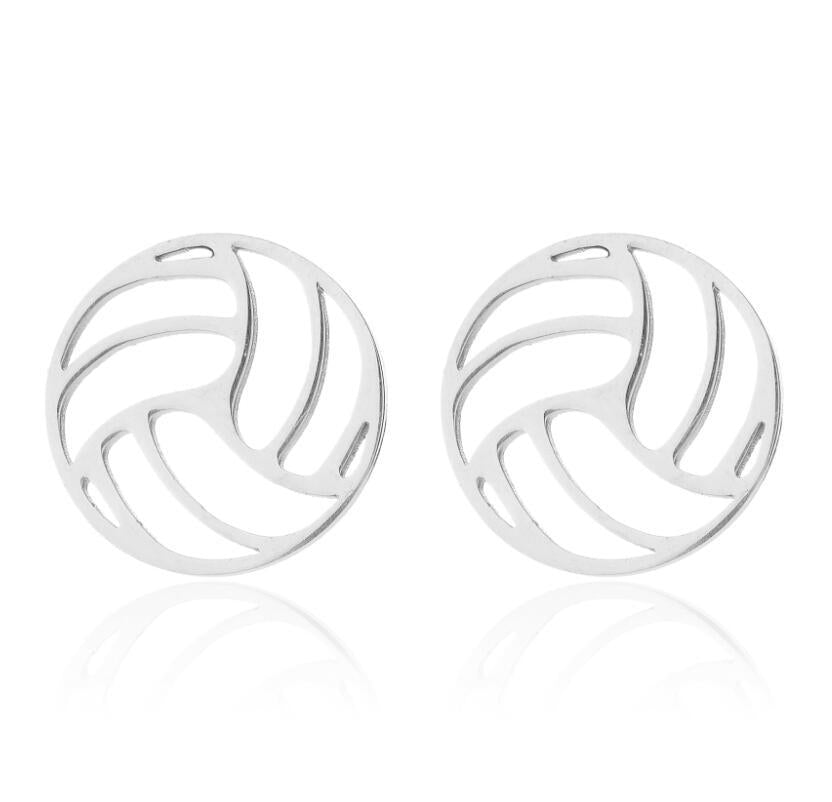 Stainless Steel Volleyball Necklace Earrings Set SS008