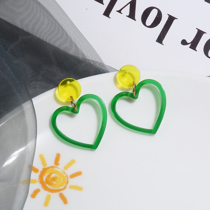 Acrylic geometric heart earrings MYA-KaiQ044