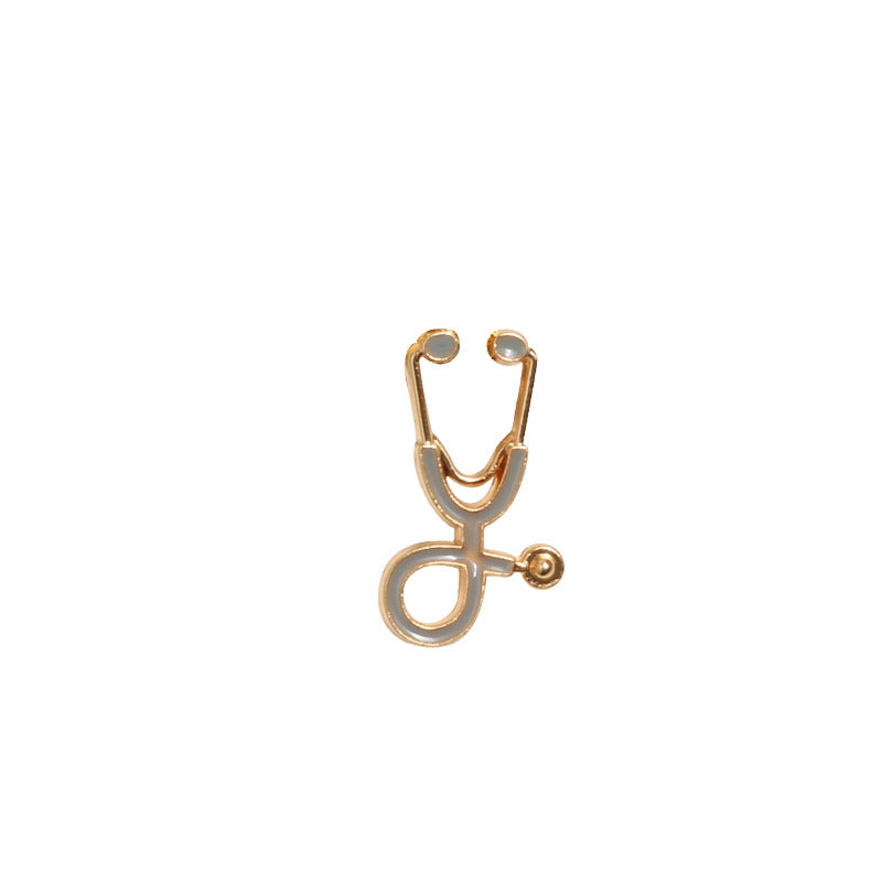 Alloy stethoscope brooch MIC-YiN006