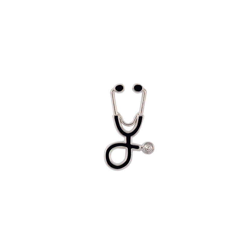 Alloy stethoscope brooch MIC-YiN006