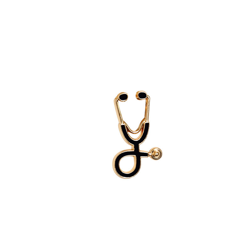 Alloy stethoscope brooch MIC-YiN006