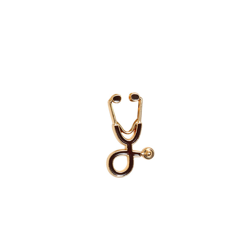 Alloy stethoscope brooch MIC-YiN006