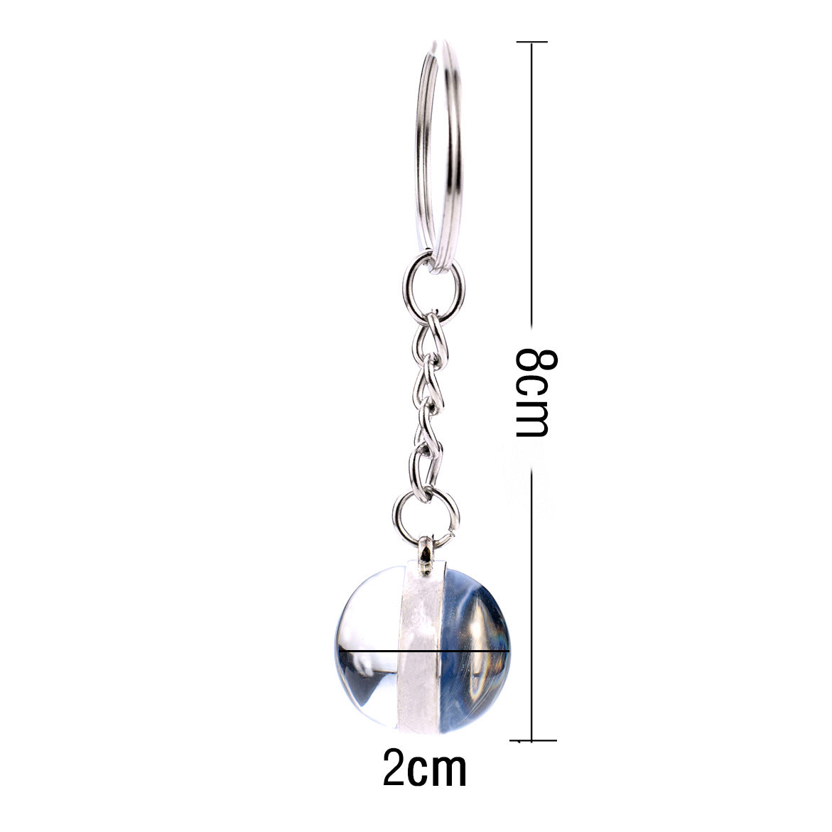 Keychains Alloy Glass Ball Minimo de compra 2 MIC-ZaoY016