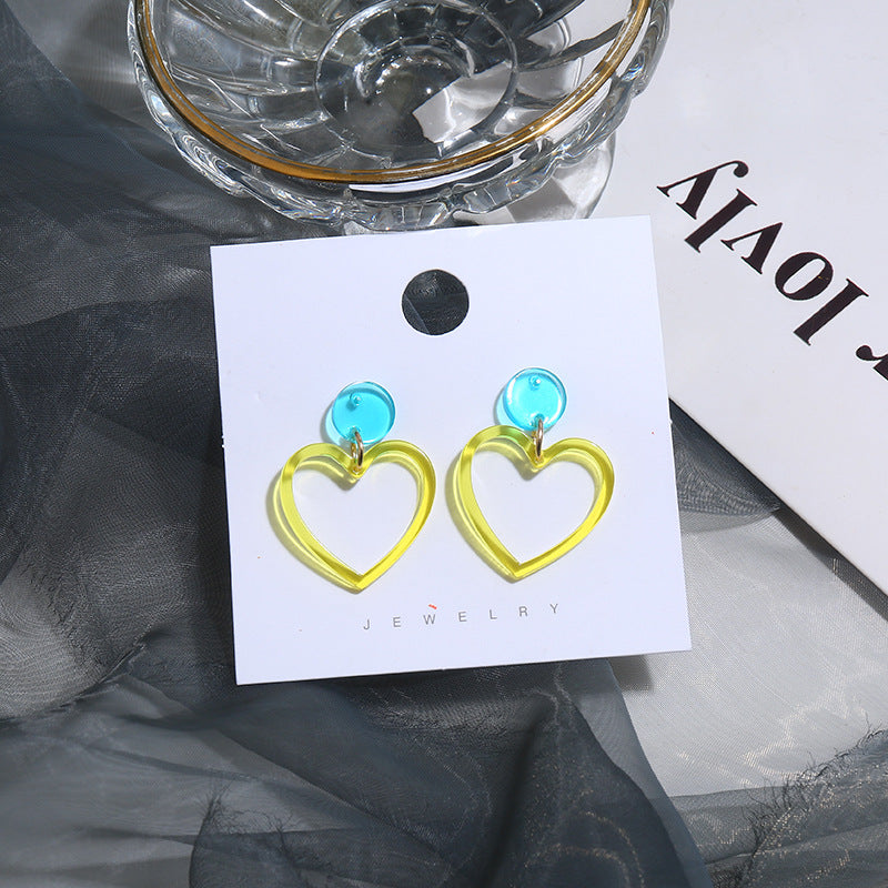 Acrylic geometric heart earrings MYA-KaiQ044