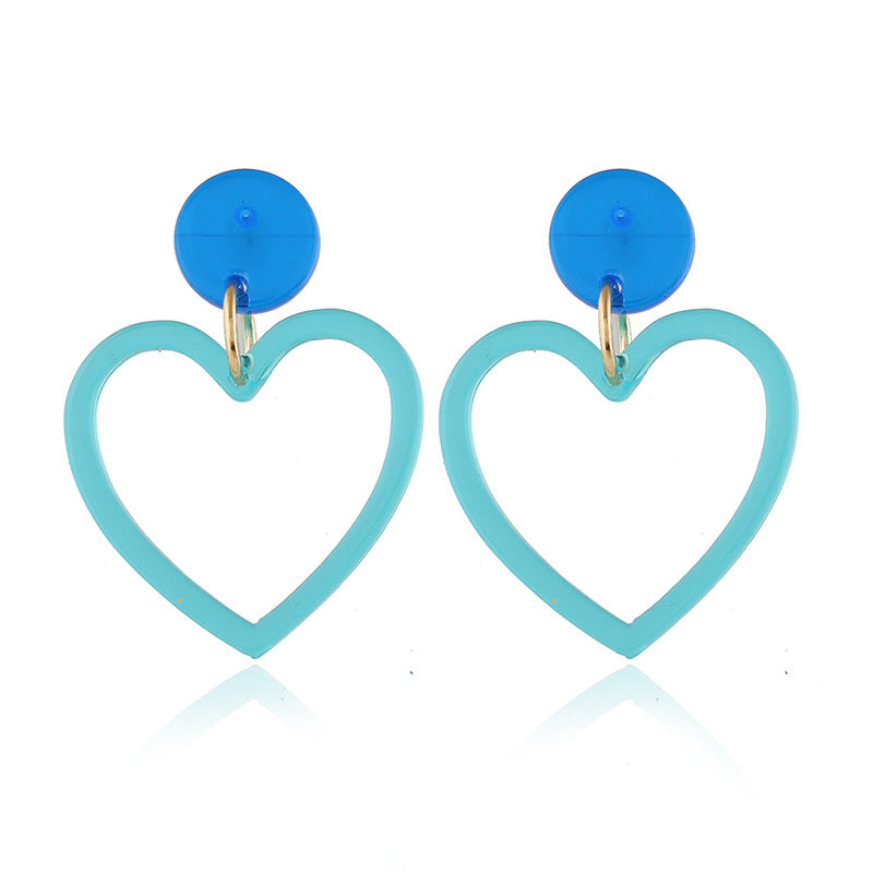 Acrylic geometric heart earrings MYA-KaiQ044