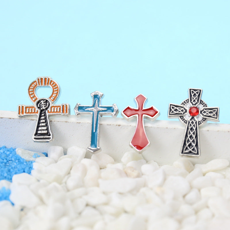 Alloy cross brooch (Minimo de Compra 2) MIC-BaiF019