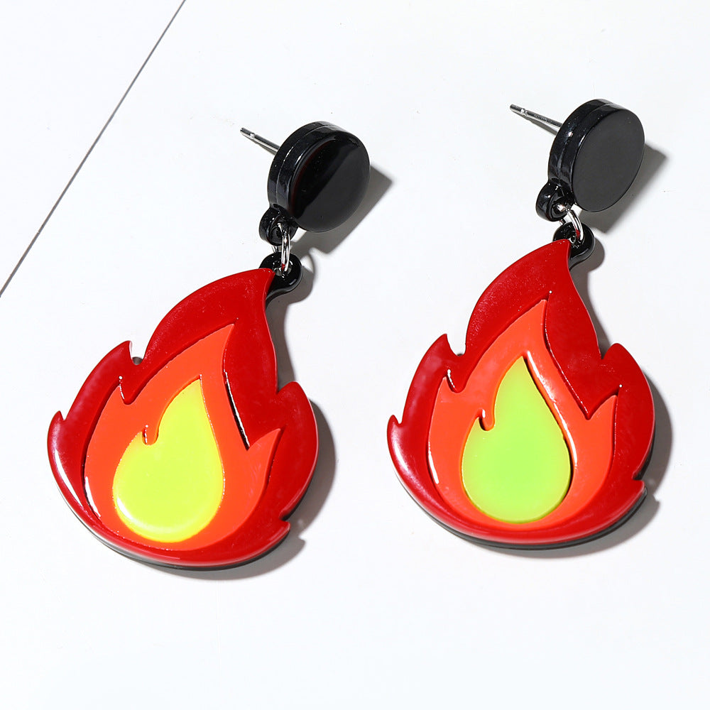 Acrylic Flame Flame Earrings MYA-XiY014