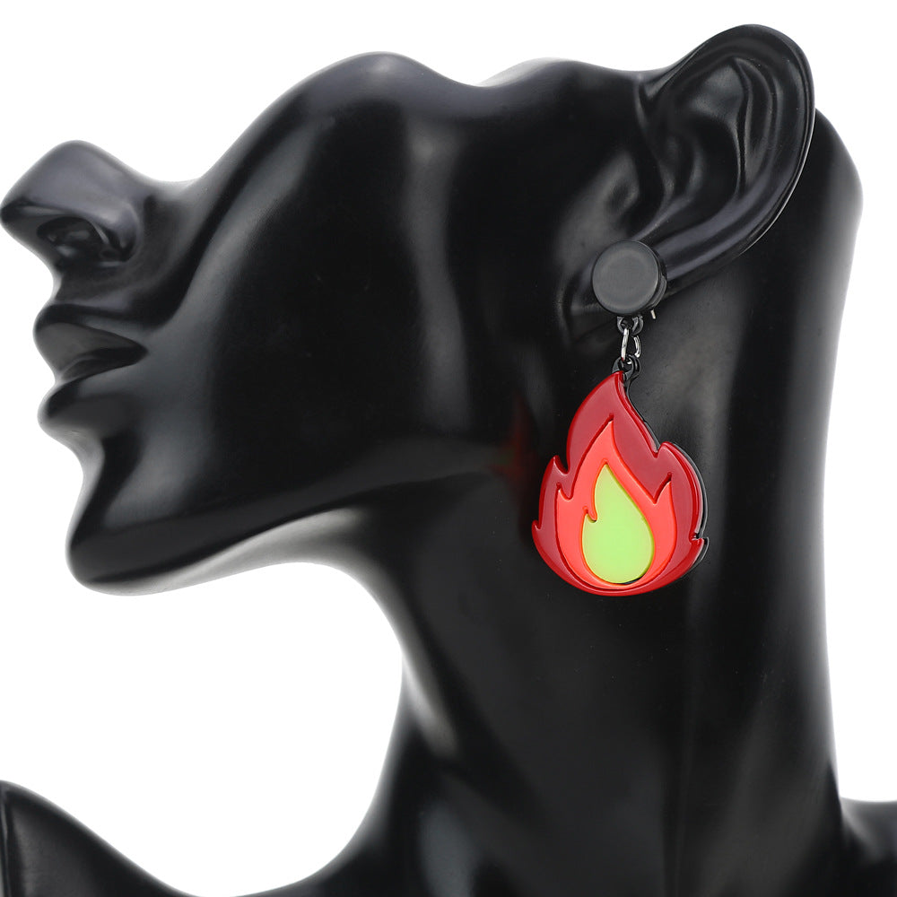 Acrylic Flame Flame Earrings MYA-XiY014