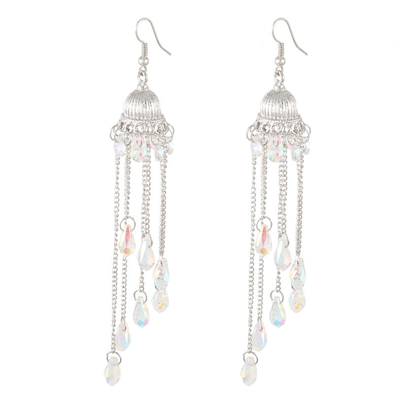 Wind Chime Colorful Crystal Earrings MIC-QianC007