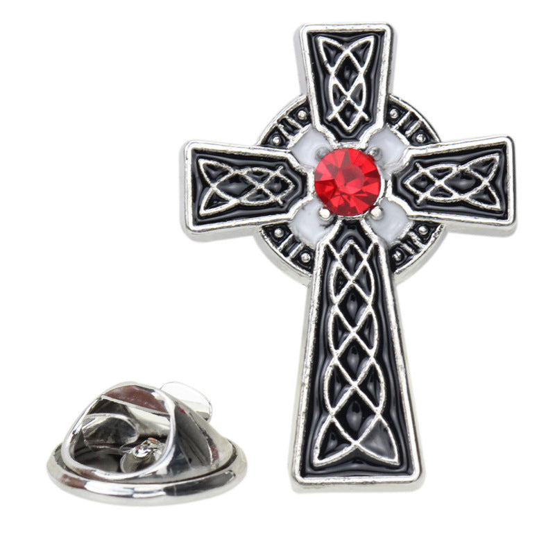 Alloy cross brooch (Minimo de Compra 2) MIC-BaiF019