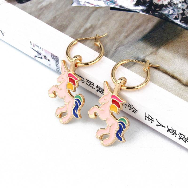 Acrylic cute unicorn earrings (Minimo de Compra 3) MYA-JueJ011