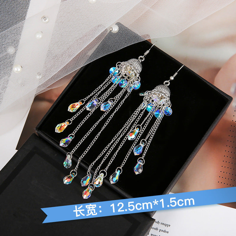 Wind Chime Colorful Crystal Earrings MIC-QianC007