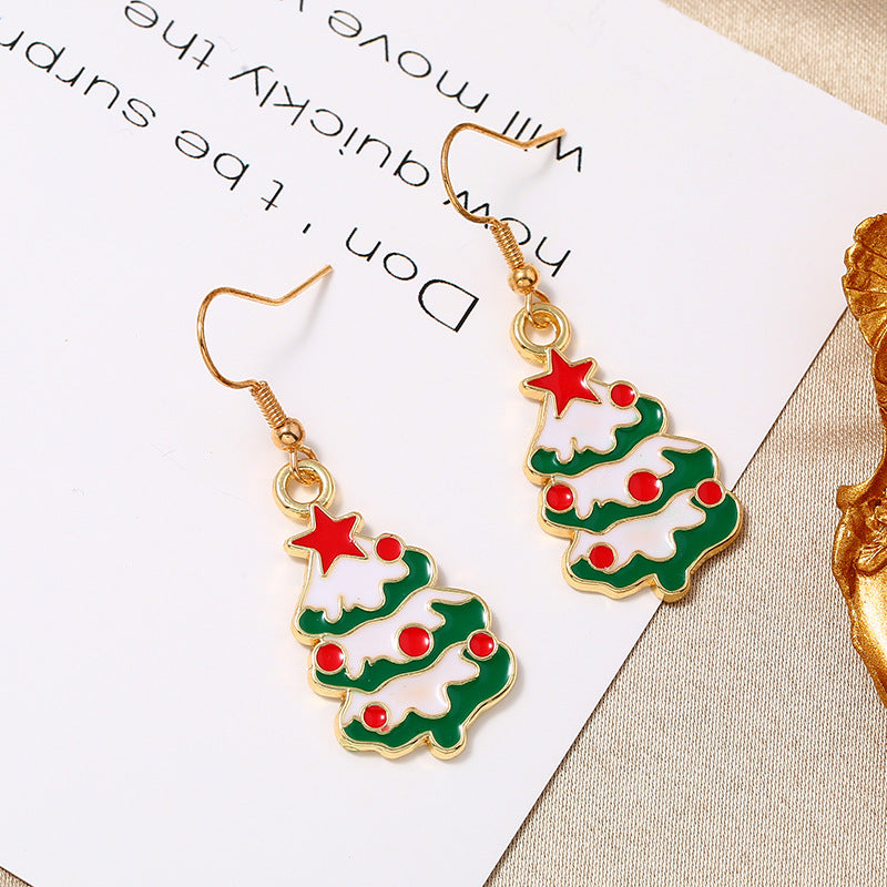 Alloy Christmas Tree Earrings MYA-KaiQ026