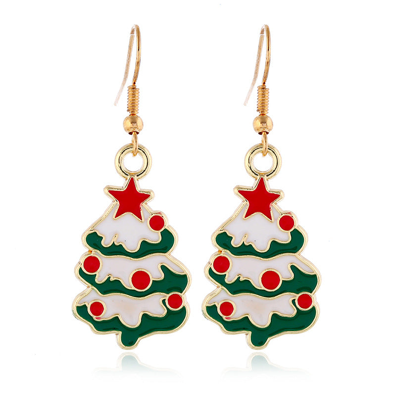 Alloy Christmas Tree Earrings MYA-KaiQ026