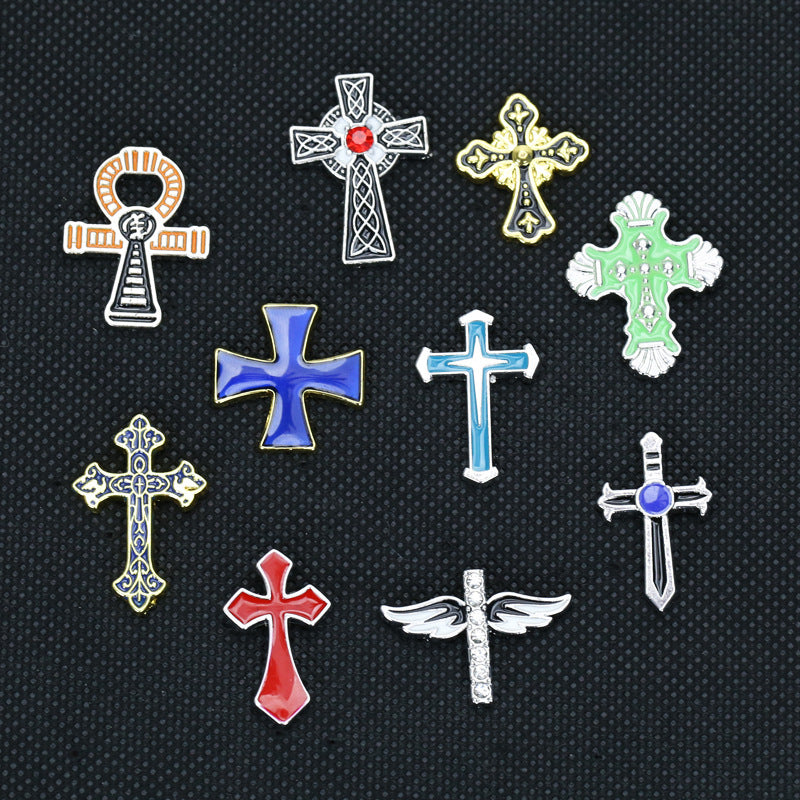 Alloy cross brooch (Minimo de Compra 2) MIC-BaiF019