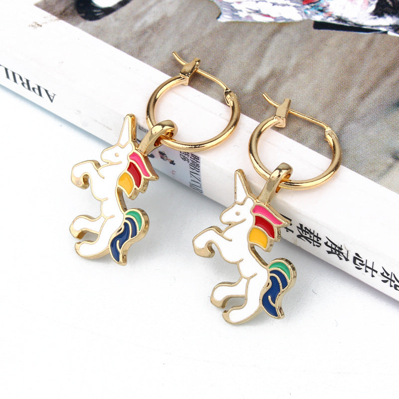 Acrylic cute unicorn earrings (Minimo de Compra 3) MYA-JueJ011