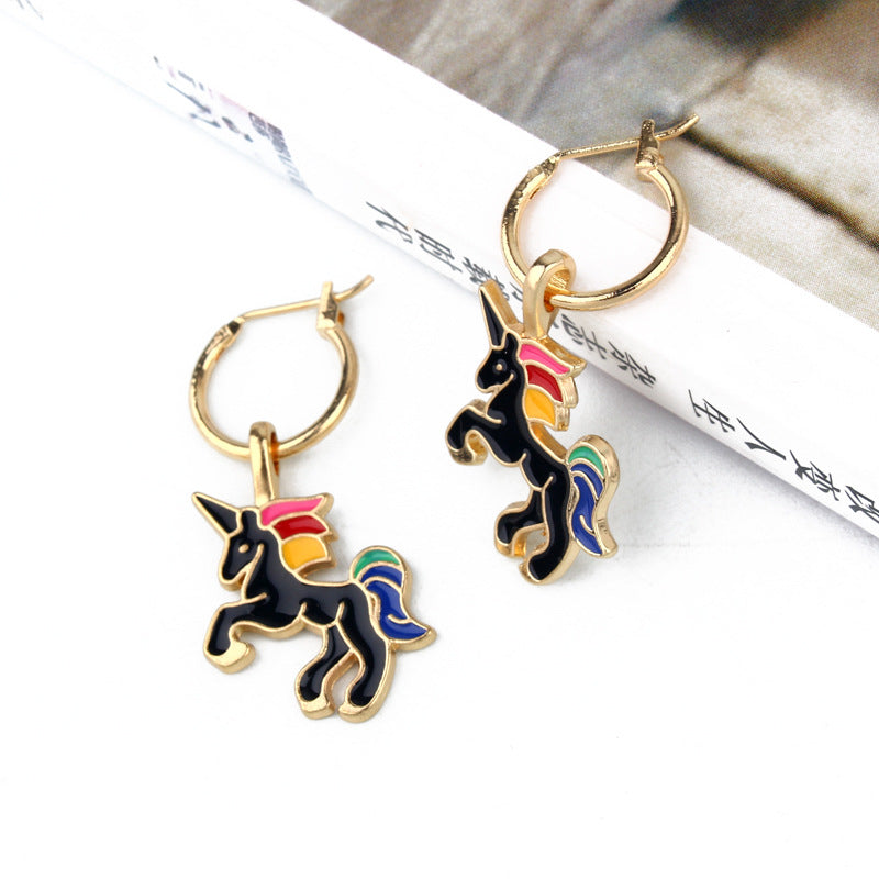 Acrylic cute unicorn earrings (Minimo de Compra 3) MYA-JueJ011