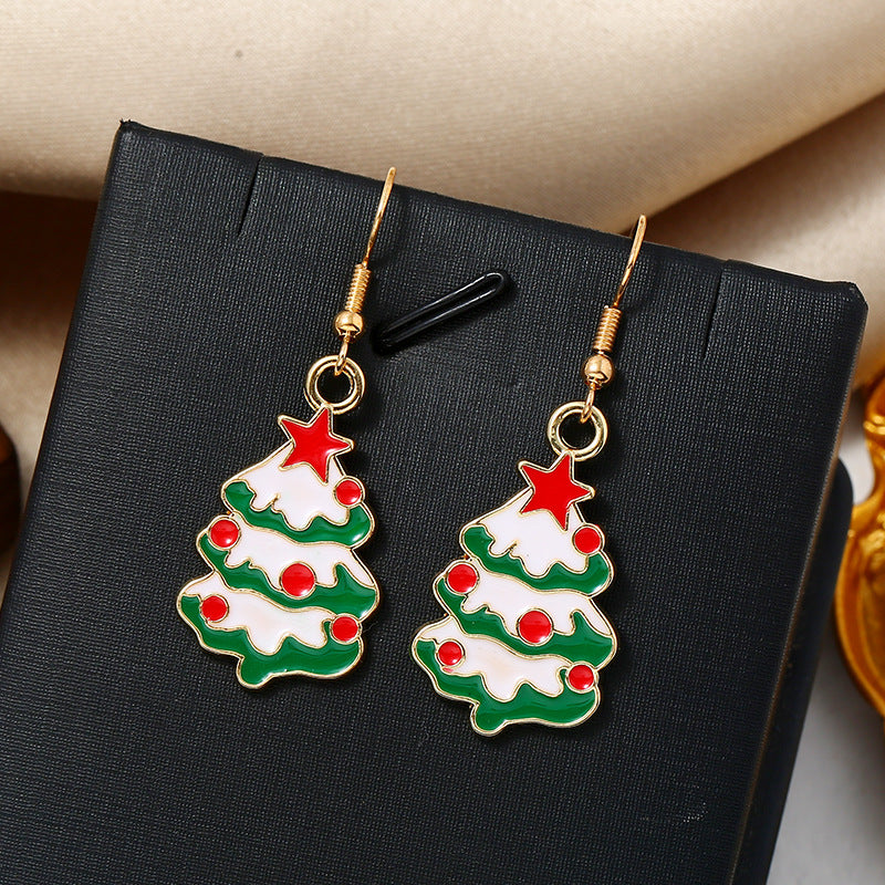 Alloy Christmas Tree Earrings MYA-KaiQ026