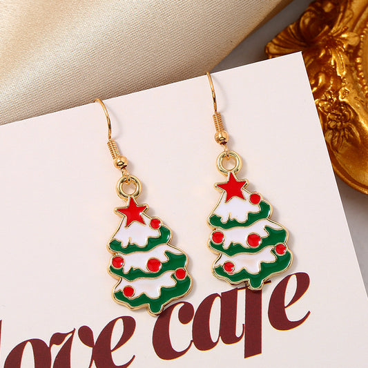 Alloy Christmas Tree Earrings MYA-KaiQ026