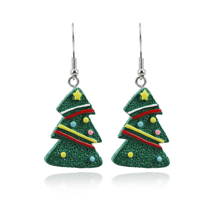 Alloy cartoon colored Christmas tree earrings MIC-KaiQ032