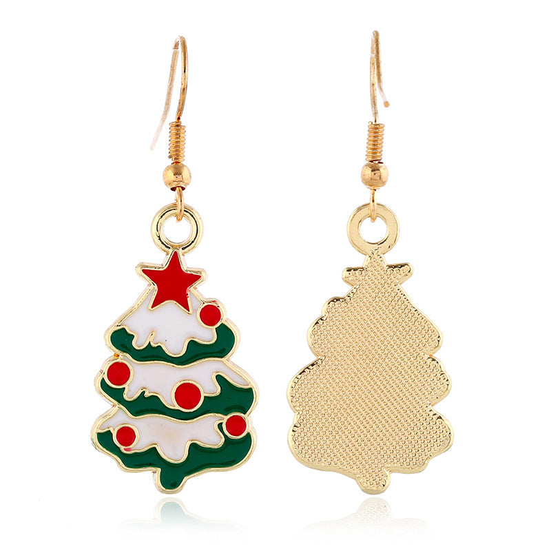 Alloy Christmas Tree Earrings MYA-KaiQ026