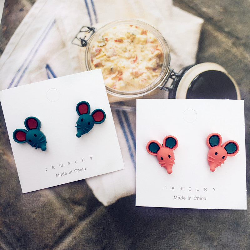 Acrylic Cute and Fun Little Mouse Earrings (Minimo de Compra 2) MIC-ChouT047