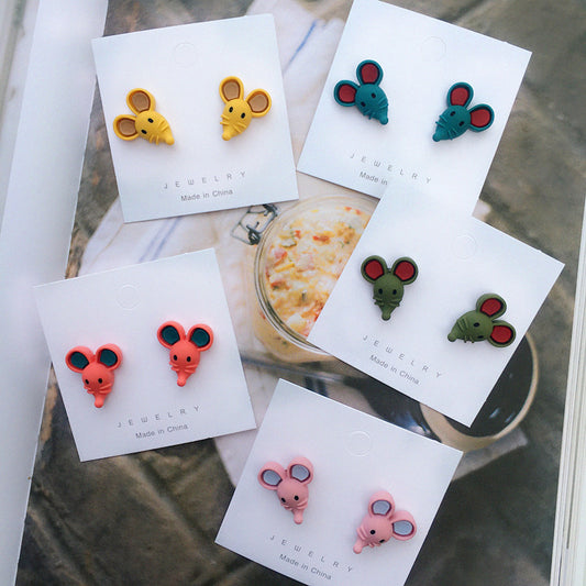 Acrylic Cute and Fun Little Mouse Earrings (Minimo de Compra 2) MIC-ChouT047