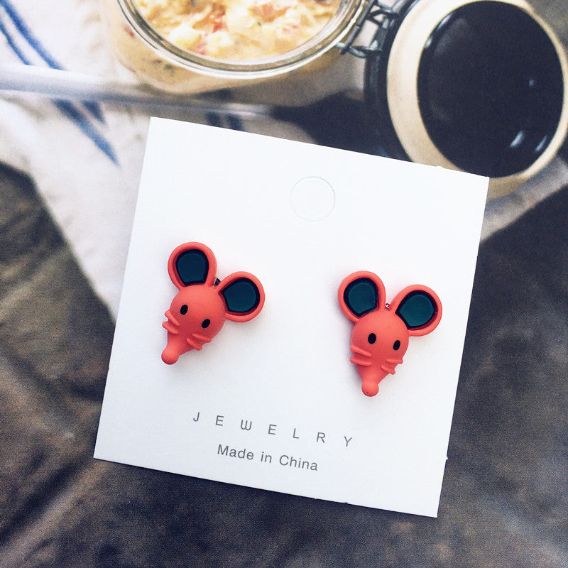 Acrylic Cute and Fun Little Mouse Earrings (Minimo de Compra 2) MIC-ChouT047