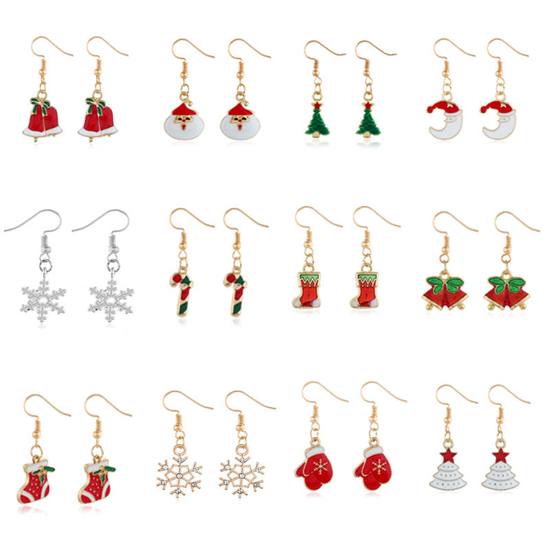 Alloy Christmas series earrings (Minimo de Compra 2) MIC-ZuanL013