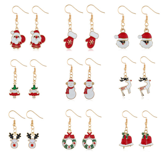 Alloy Christmas series earrings (Minimo de Compra 2) MIC-ZuanL013