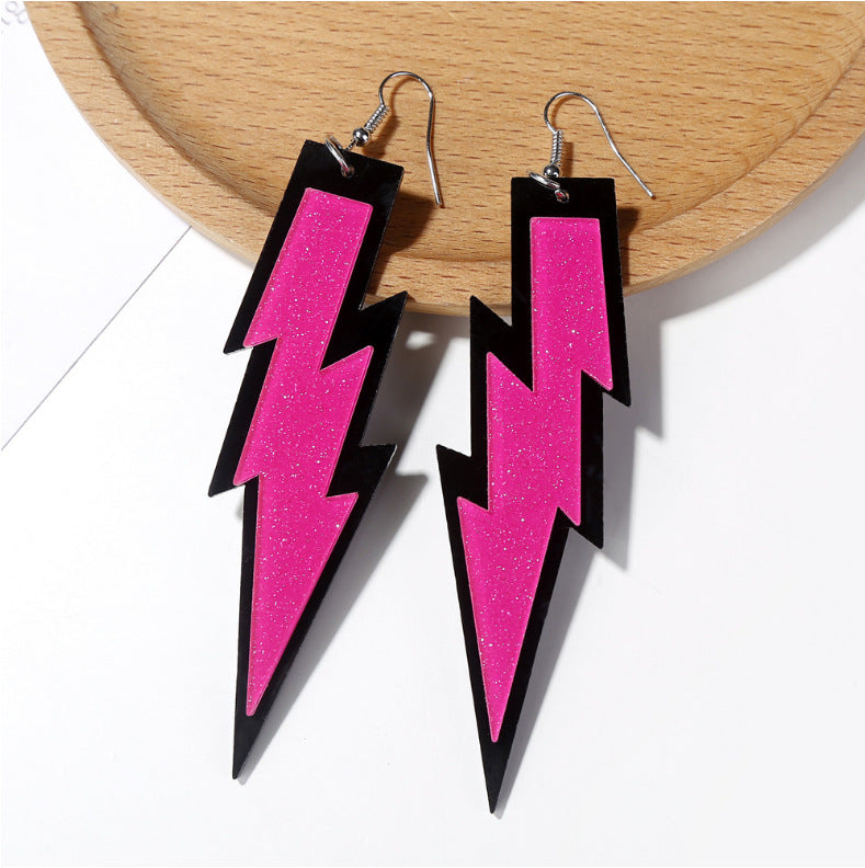 Acrylic 3D Lightning Earrings MIC-JuF010