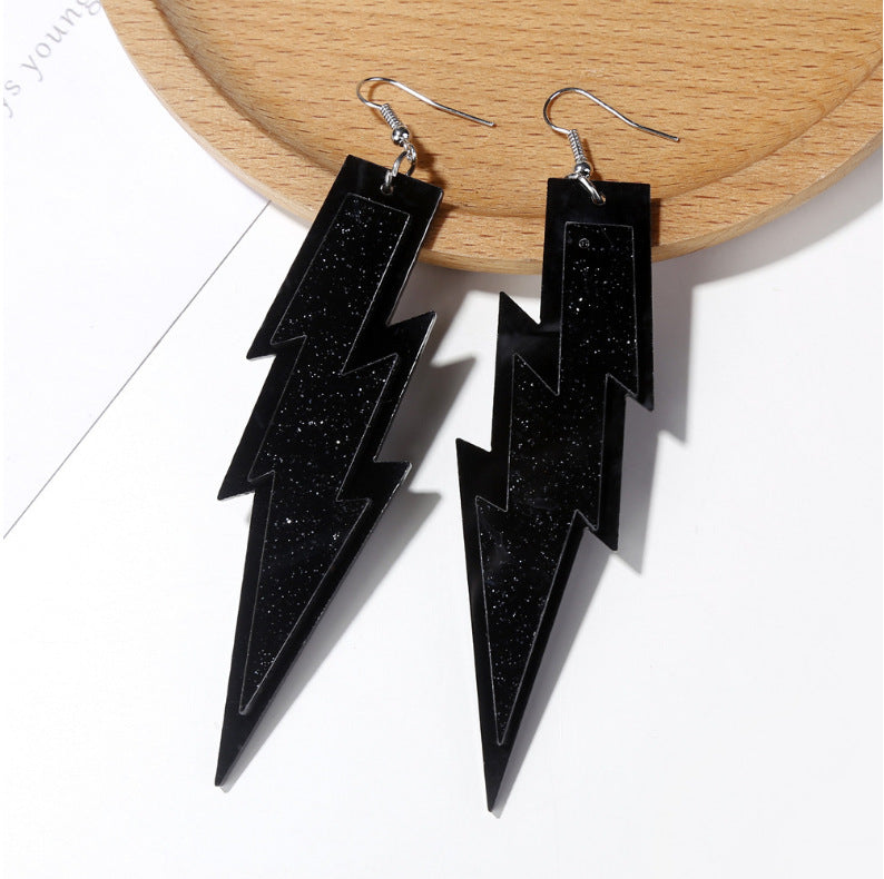 Acrylic 3D Lightning Earrings MIC-JuF010