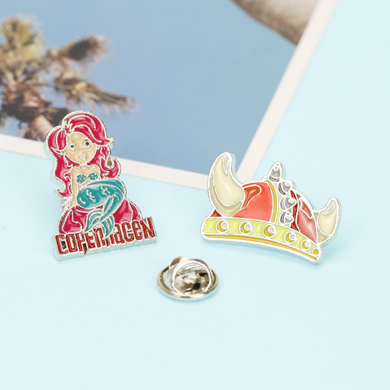 Alloy cartoon Danish princess brooch (Minimo de Compra 2) MYA-BaiF001