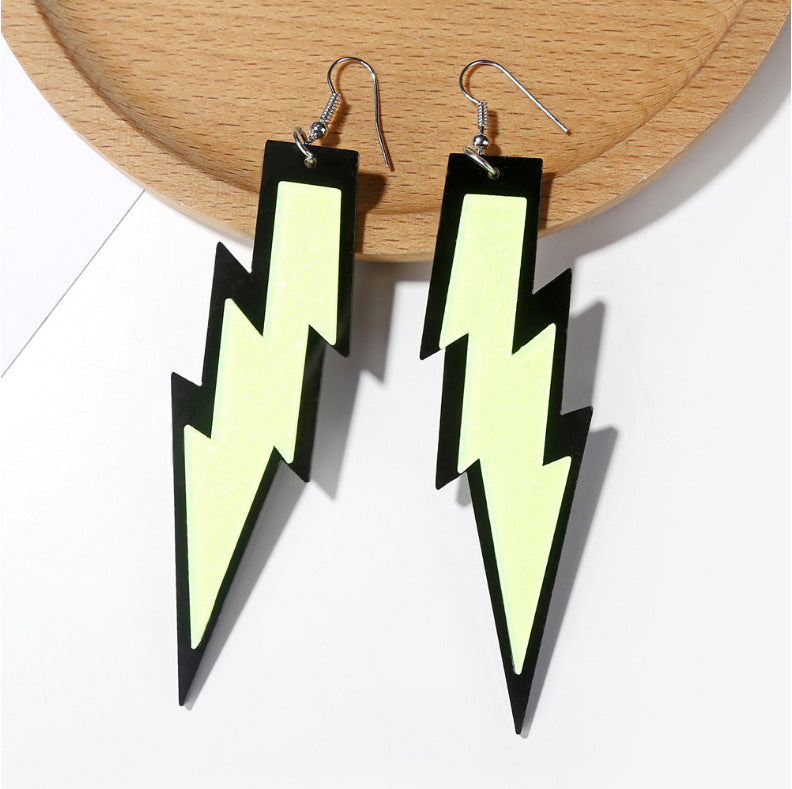 Acrylic 3D Lightning Earrings MIC-JuF010