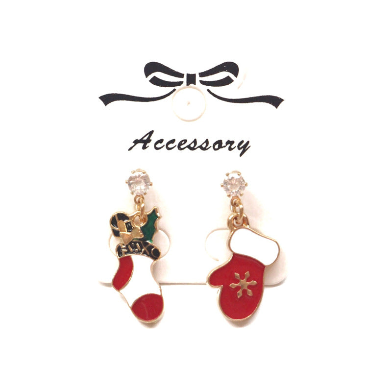 Alloy reindeer snowman bell earrings MIC-FanQ004