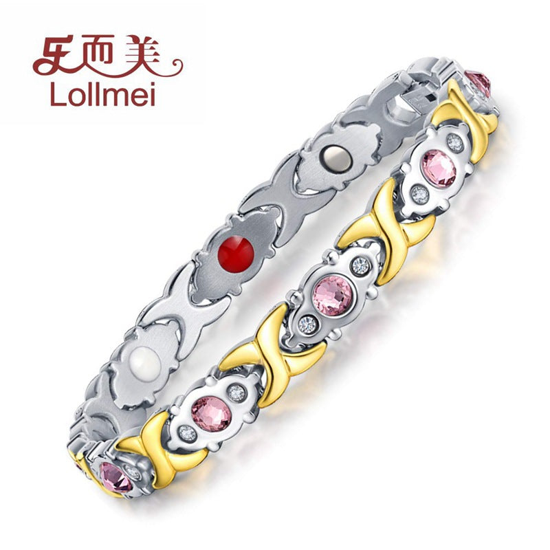 Bracelet Stainless Steel Diamond Crystal Magnet Bracelet Minimo de compra 2 XingYu002