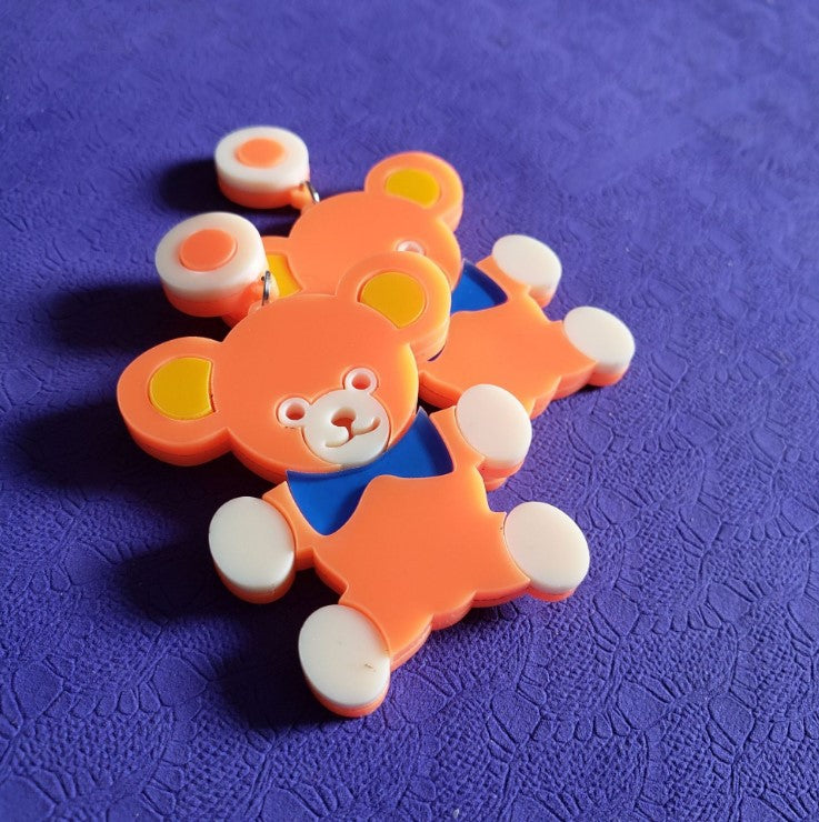 Acrylic orange bear earrings MIC-NingD008