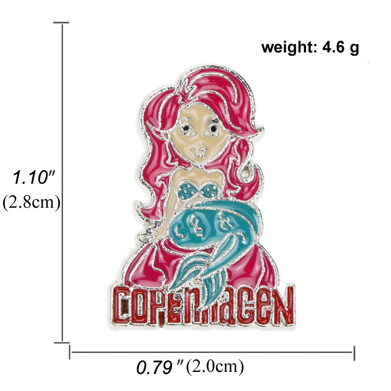 Alloy cartoon Danish princess brooch (Minimo de Compra 2) MYA-BaiF001