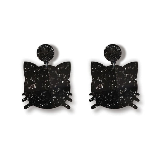 Acrylic black cat earrings MYA-XueP023