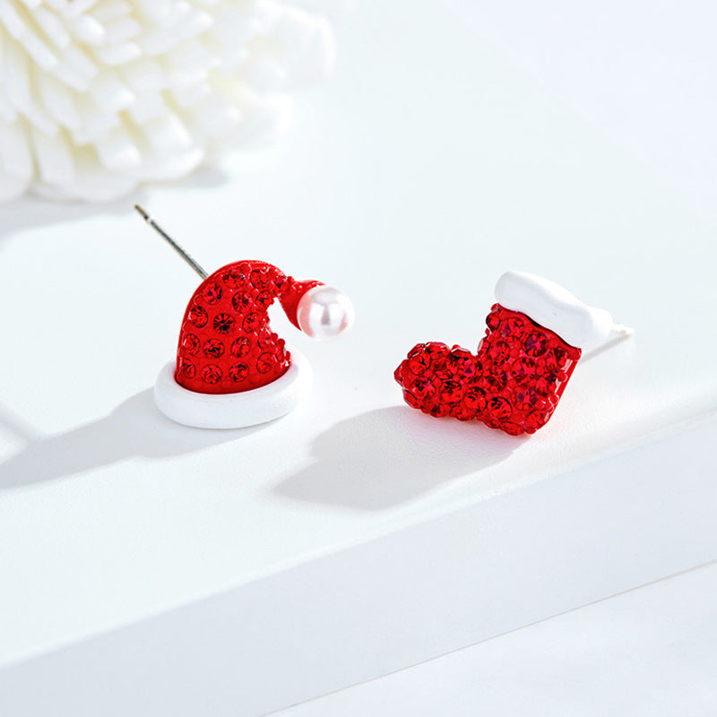 Alloy Christmas socks, hats, earrings (Minimo de Compra 2) MIC-DuoL004