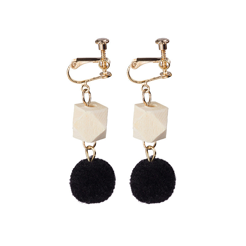 Alloy splicing multi-color fur ball earrings MIC-MDD115