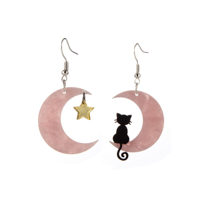 Acrylic Cat Star Man Little Cat Earrings MIC-XueP120