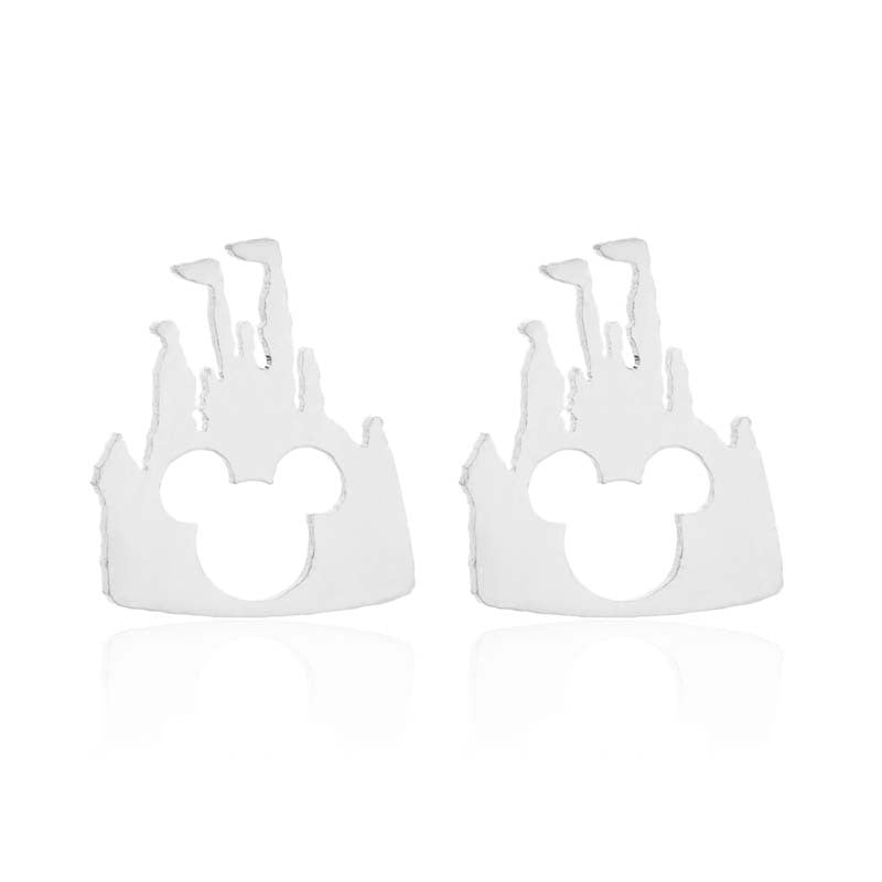 Silver (M)Stainless Steel Stud Earrings （F）SS004