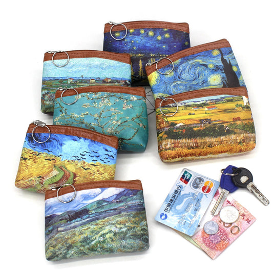 PU oil painting printed wallet MYA-QiW001