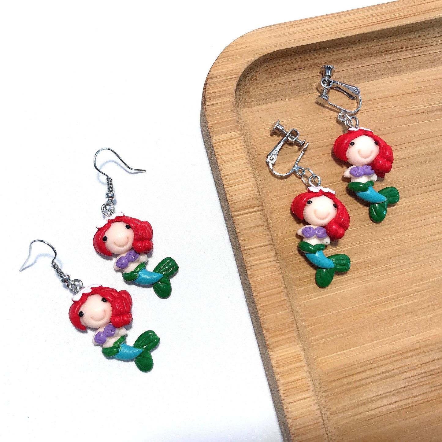 Resin cartoon character mermaid earrings MIC-JiX016