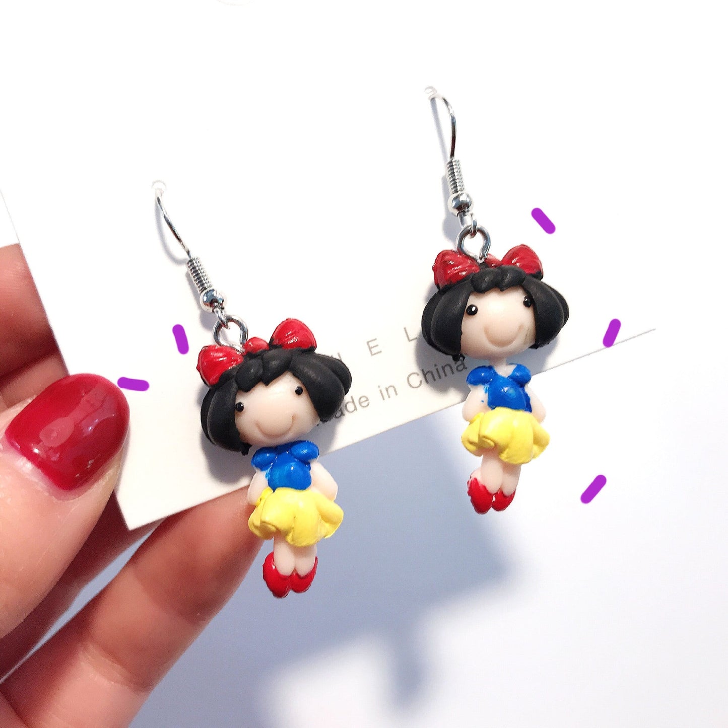 Resin cartoon character mermaid earrings MIC-JiX016