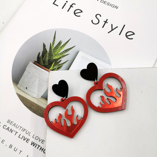 Acrylic exaggerated peach heart earrings (Minimo de Compra 2) MIC-QingM034