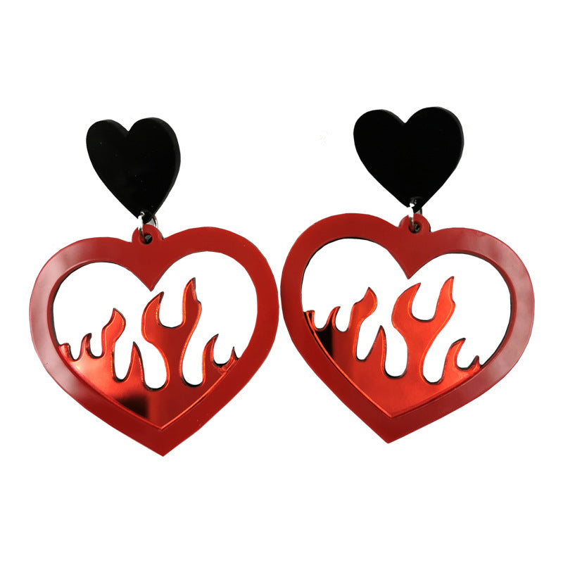 Acrylic exaggerated peach heart earrings (Minimo de Compra 2) MIC-QingM034