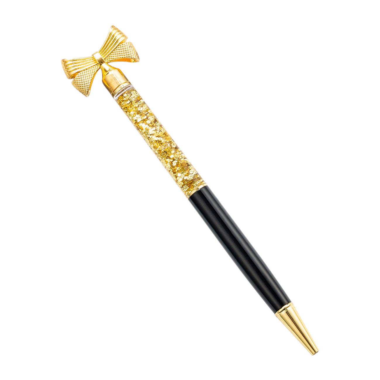 gold powder into oil bow metal pen ballpoint pen Huah033