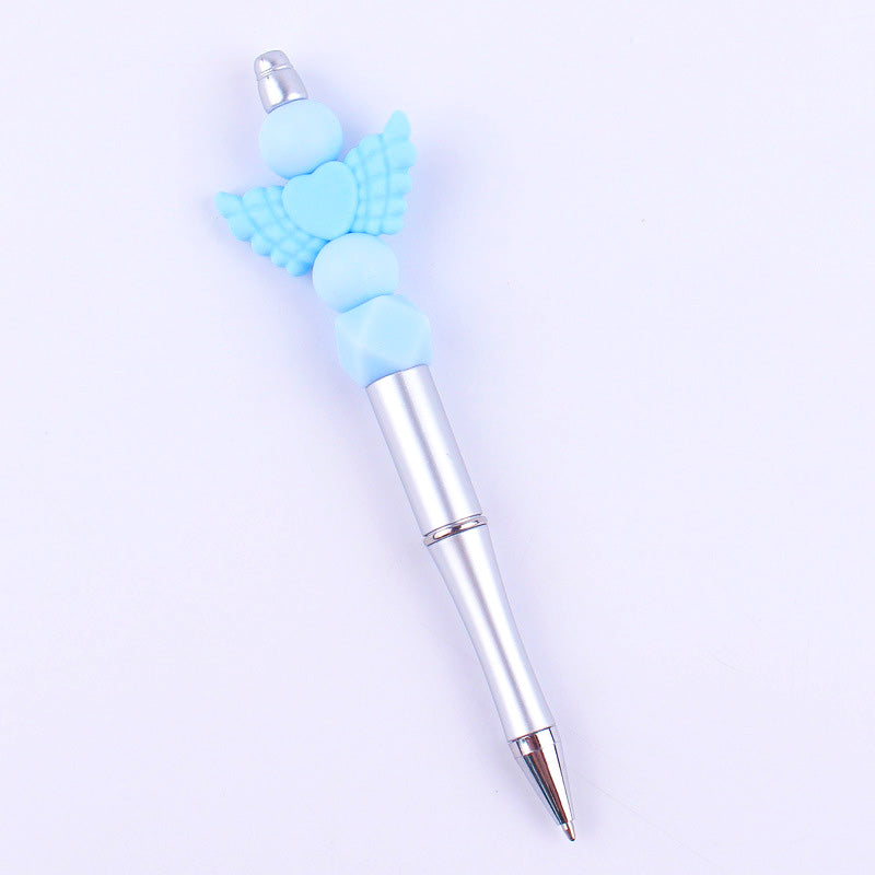 Beadable Pens Handmade Angel Silicone Beaded Ballpoint Pen GuangTian005